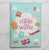 Posiadacze karty 20pcs Kobiety Pu Podróżujmy List World Letter Travel Passport Cover CORM COLD