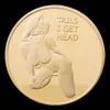 Souvenir Coin Craft Russian Sexy Girl Woman Get Tails Head Gilded Love Romantic Gold Plated Badge Collection8436371