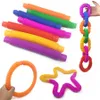 jouets de décompression d'évent pour enfants soufflet télescopique tube extensible de couleur sensorielle drôle tube télescopique jouet