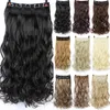 Allaosify 5 Clip in Haarverlängerung Synthetic Black Braun gefälschter Haarstücke Clip in Haarzubehör für Frauen 2102171227338