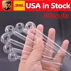 100pcs/lot Pyrex Glass Oil Burner Pipe Clear High Quality Smoking Pipes Transparent Great Tube Nail Tips Stock In USA