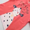 Jumping Meters Girls T-shirts avec chien imprimé mignon été bébé coton vêtements à manches courtes enfants t-shirts hauts 210529