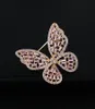 Pins, Brooches ERLUER Butterfly Brooch For Women Girls Inlaid Zircon Crystal High-grade Christmas Jewelry Lapel Pin Thorn Needle Ma