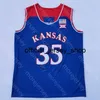2020 Новые Kansas Jayhawks College Баскетбол Джерси NCAA 35 Удока Azubuike Белый Синий Все сшитые и вышивальные Мужчины Молодежный Размер