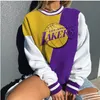 Maglione pullover stampato a maniche lunghe allentato casual da basket Retro Top Abbigliamento invernale da allenamento autunno-inverno Felpe con cappuccio taglie forti all'ingrosso 210306