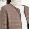 Invierno mujer abajo chaqueta ultra luz pato blanco abrigo largo delgado o-cuello cálido interior ropa de fondo más tamaño 4xl 210608