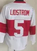 Men Retro Ice Hockey Vintage 7 Ted Lindsay Jersey 5 Nicklas Lidstrom 4 Gordie Howe 1 Terry Sawchuk 13 Pavel Datsyuk Home Red White Stitching 75th Anniversary HongYi