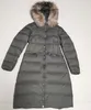 Women Nylon Short Down Jacket Zipper Closure Pockets BeltThick Warm Coat Classic Designer Lady Fur Hood Winter Outwear