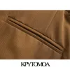 Kpytomoa Moda Moda Placada Bermuda Shorts Vintage High Solpista Zipper Páfeos laterais Feminino MUJER 210306