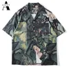 Painting Graffiti Shirts for Men Harajuku Streetwear Short Sleeve Summer Casual Beach Hawaiian Women Fashion Clothes 210721