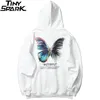 Men Hip Hop Sweatshirt Hoodie Color Butterfly Streetwear Harajuku pullover Hoodie Cotton Fleece Winter herfst Black Hoodie 201130