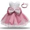 Princess Kids Girl Flower Embroidery Dresses Baby Girls Christening Gown Formal Dress Festival Toddler 1st Birthday Party Outfit Q2243609