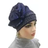 Muzułmańska maska ​​Chemo Chemo Hat Cekiny Kwiat Gorący Wiercenie Arabski Islamski Hidżab Headwrap Headwear Faules Kobiety Afrykańska czapka