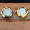 White Coin Pearl Gold color Plated Stud Earrings for women