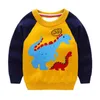 Autumn Winter Baby Kids Sweater Dinosaur Cartoon Round Neck Pullovers Boy Knitted Sweaters Children's Clothing Y1024