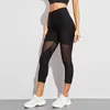 Roupa de Yoga 2022 Mulheres Leggings Inserir Gótico Malha Design Calças Calças Grande Tamanho Preto Sportswear Fitness