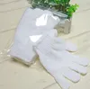 2021 Vit Nylon Kroppsrengöring Duschhandskar Exfoliating Bath Glove Fem Fingrar Bad Badrum Handskar Badborstar Hemleveranser