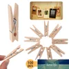 100 stks Houten Kleding Pegs Pine Garden Washing Lijn Airer Droge Lijn Houten Clips Pegs Wasknijper Craft Clips Papier Papier Pegs 2020