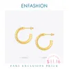 Enfashion C-W kształcie Piercing Kolczyk Kobiety Złoty Kolor Śliczne Kolczyki 2021 Ze Stali Nierdzewnej Kolczyki Moda Biżuteria Party E1229
