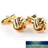 High Quality Knot Cufflinks For Men Shirt Cufflinks Gold Silver Plated Business & Wedding French Shirt