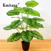 65 cm 18 Gabel Große Künstliche Pflanzen Tropische Monstera Gefälschte Kunststoff Baum Große Blätter Grün Falsche Schildkröte Blatt Für Home Party Decor 211104