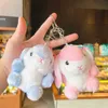 Plush Doll Couple School Bag Pendant Rabbit Doll Key Chain Bag Pendant Cute Creative Cartoon Key Chain Car Key Accessories G1019