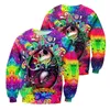 Halloween Fashion Psychedelic Men Hoodies Tie-dye Jack Skellington 3D Printed Hoodie/Zip Hoodie Unisex streetwear 201020