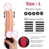 12 hastigheter stretch dildo vibrator onani g-spot vaginal stimulator uppvärmning stora realistiska penisvibratorer sexiga leksaker för kvinnor