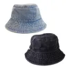 Unisex Vintage Myte Denim Bawełniany Wiadro Kapelusz Harajuku Szerokie Brim Fisherman Cap A2UA