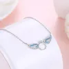 ZEMIOR Cute Angel Wings Pendant Necklaces Sterling Silver 925 Jewelry Clear Cubic Zirconia & Semi-Precious Stones Necklace Q0531
