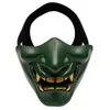 Halloween-Maske, Spielzeug, Prajna-Masken, halbes Gesicht, Cosplay, böser Dämon, Monster, Dekoration, Kabuki, Samurai, Hannya, Oni-Party