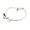 Brilliant Bow Charms Clear CZ Crystal Shine & Bangles Fine 925 Sterling Silver Bracelets Women