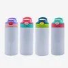 straight 12oz/350ml Sublimation Kids Tumbler Blank White Sippy Cup with Straw Stainless Steel Water Bottle Thermos Double Wall Vacuum Insulated Cups