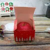 Stobag 30pcsの家の形の青/赤の紙の箱クリスマス用品キャンディークッキービスケット8 * 7 * 8cm年ギフト包装の包装