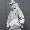 Lente Japanse Streetwear Techwear Turtleneck Hooded Zip Up Jacket Jas voor Mannen 210909