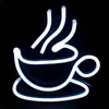 Small Coffee Cup Sign Bar KTV Club Cafe cute wall decoration handmade white led neon light 12 V Super Bright