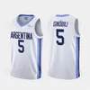 2021 Tokyo Argentina Basketball Jersey 7 Facundo Campazzo 5 Manu Ginobili 4 Luis SCOLA 29 Patricio GARINO 14 Gabriel DECK 12 Marcos DELIA Man Woman Youth