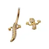 1pcs Big Gecko Lizard Belly Button Ring Fashion Women Body Bell Bar Piercing Navel Jewellry Kirurgisk Stål Bar Nickelfri