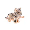 Keychains Tiger Anhänger Anhänger Zaubersteine ​​Kristallschlüsselringschlüsselkette für Handtasche Geldbeutel Metall Kreativer Kleiderbügel Emel22