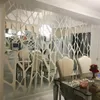 DIY Creative Motifs Géométriques Miroir Surface Sticker Mural Pour Salle À Manger Salon Décoration Décoration Murale 3d Sticker Art 210308