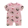 2021 estate baby pagliaccetti in cotone neonato tessuto corto manica corta pagliaccetto neonato pigiama ropa vestido ragazza vestiti ragazzi abbigliamento G1221