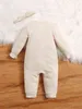 赤ちゃんフリルトリムリブニットジャンプスーツ彼女