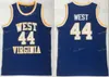 Män West Virginia East Bank High School Mountainesers Jerry 44 # West Jerseys Blue Brodery Basketball Jerseys