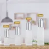30ml Flat shoulder essential oil bottle frosted cosmetic glass dropper bottles with gold/silver push button cap