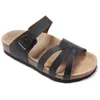 estilo de moda kairo com sapatos orignal caixa masculina sandálias plana mulheres sapatos casuais masculino dois fivela verão praia genuína glassper