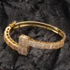 Новый модный золотой браслет хип-хоп браслет ювелирные изделия мужские замороженные браслеты серебряный розовый золотой браслет