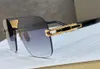 Mens sem aro oversize óculos de sol mulheres ouro preto marrom gradiente esporte piloto óculos de sol puplar moda uv380 óculos de sol grande lente verão