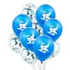 Decorazione del partito 10 pz / lotto 12 pollici blu bianco aeroplano stampato palloncini in lattice per bambini compleanno palle d'aria Baby Shower Supplies75315Q