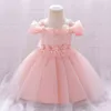 花1年の誕生日の赤ちゃんガールズドレス子供服フローラル弓パーティーバプテスマのドレス結婚式のバプテスマ王女のドレスL18​​86xz G1129