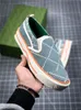 2022 Designers Sneaker da tennis in tela Luxurys Scarpa Beige Denim jacquard lavato blu Scarpe da donna Ace Suola in gomma Sneakers casual vintage ricamate